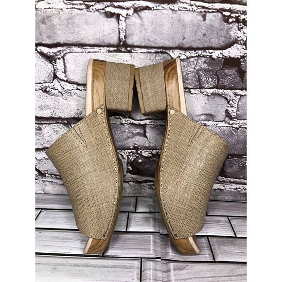 Dansko Maci Taupe Textured Beige Tan Leather Heel Sandals Women Sz 40EU/9.5M US - Picture 11 of 16